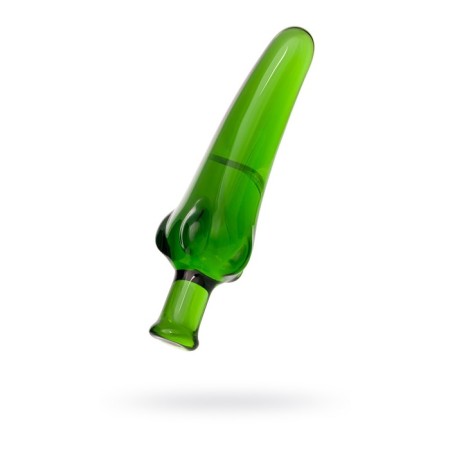Unrealistic phallimitator Sexus Glass, glass, green, 13.5 cm