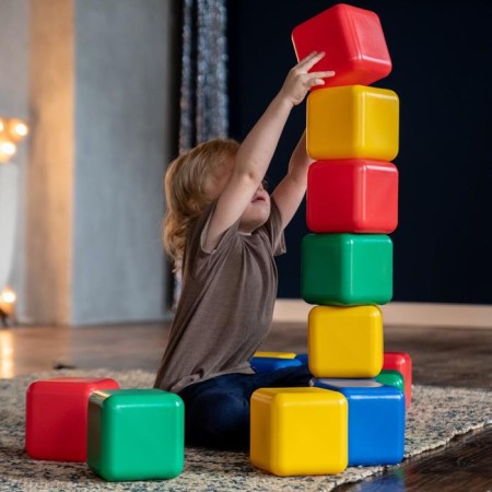 Set of colored cubes, 4 pieces, 12 x 12 cm-12