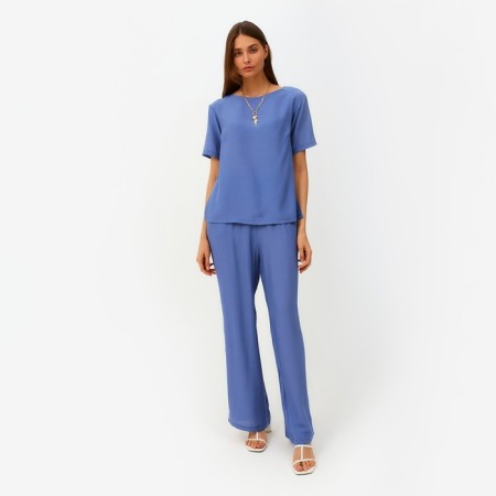 Women's costume (T -shirt, trousers) minku: enjoy Blue color, size 42