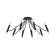 Ceiling light MayToni Mod620CL-16B, 16XG9, 25W, 83x83x38 cm, black color