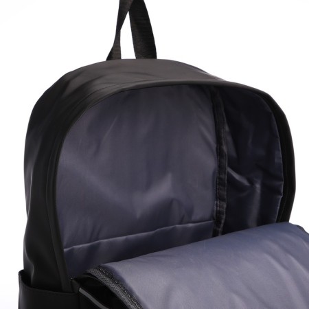 Youth backpack from textiles on a zipper, waterproof, 4 pockets, black color-6