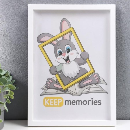 Photo frame plastic L-3 21x30 cm white (plastic screen)-1