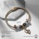 Margeri Bracelet on the thread, heart with a drop, l = 18 cm, white-brown color in gold