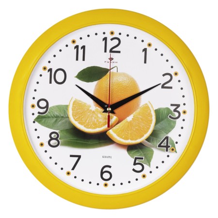 Watching clock, interior: kitchen, "orange", d-29 cm, yellow body-1