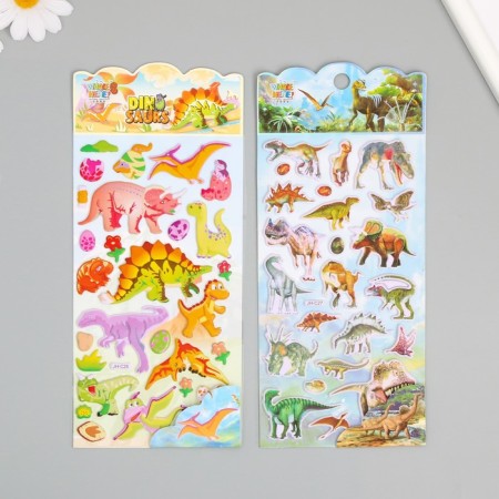 Plastic sticker soft "dinosaurs" mix 24.8x10.5 cm