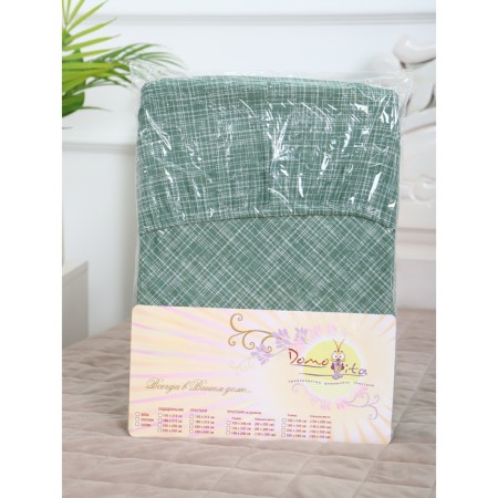 Bishop on the elastic band ATRA 180x200x20, green calico 120g/m, HL100%-5
