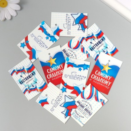 Cardboard Biro "Wishes. Tricolor" set 10 pcs (5 types) 4x6 cm-1