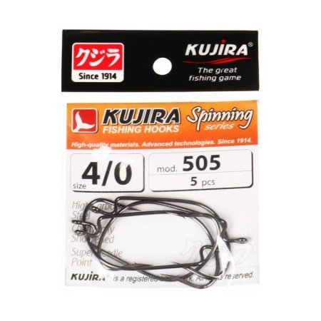 Offset hooks Kujira Spinning 505, BN color, No. 4/0, 5 pcs.
