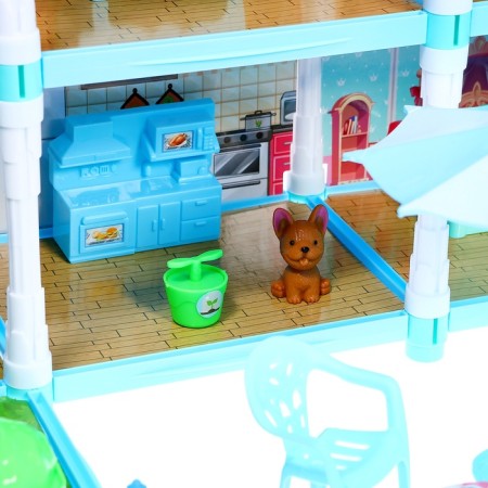 House for dolls "Winter Palace" with a doll, pets and accessories-10