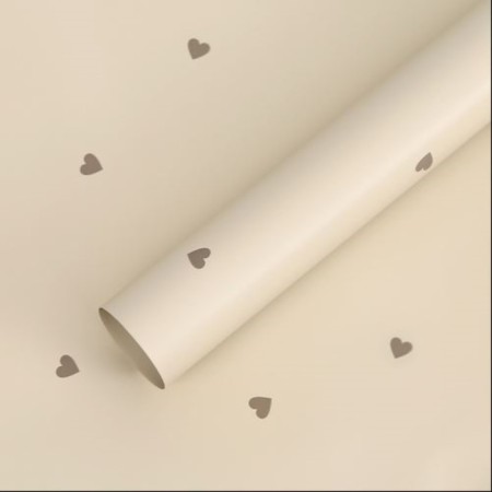 Film in sheets, 58x58 cm, "hearts", light coffee 65 microns