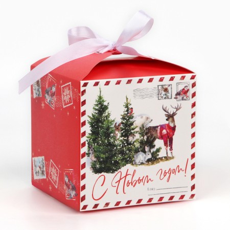 Folding box "Happy New Year", 12 x 12 x 12 cm, new year-1