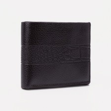 Male purse without fastener, department for bills, for maps, brown color