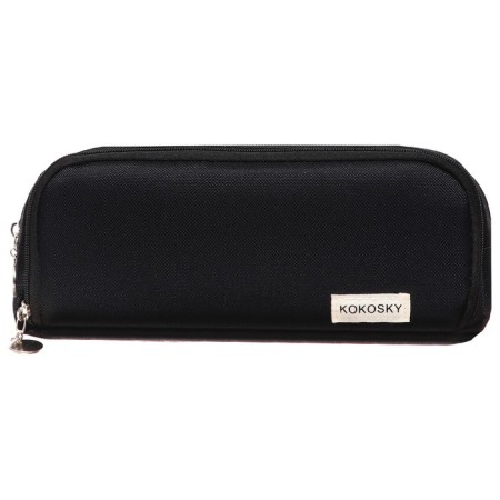 School pencil case on a zipper 3-section, black-2