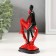 Polystone souvenir "Lovers in heart with rhinestones" Red-black 12.5x6.5x4.5 cm