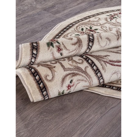 Round Merinos Colzey Carpet, size 200x200 cm, Cream color-2