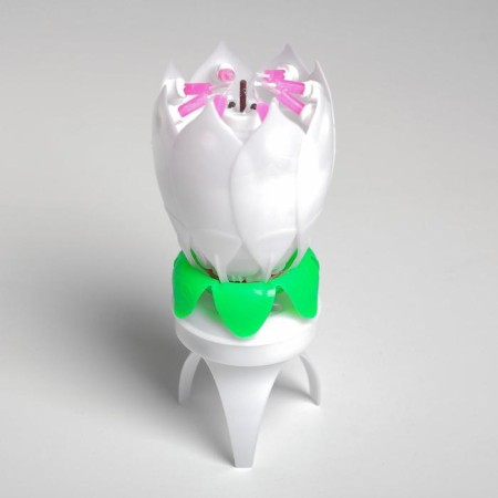 Candle for the cake musical "Tulip", spinning, white, 14.5 × 6 cm-8
