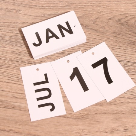 Souvenir Eternal calendar suspended with a clock, wood, 2x20x30 cm, col. black-4