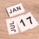 Souvenir Eternal calendar suspended with a clock, wood, 2x20x30 cm, col. black