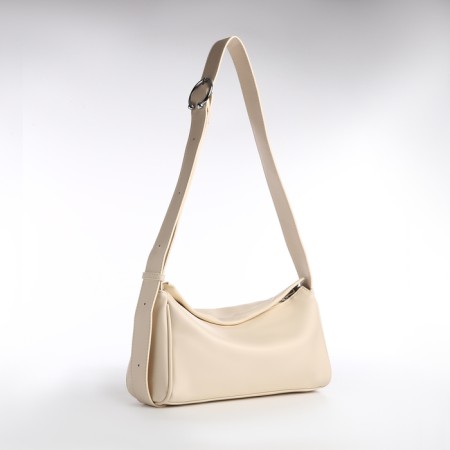 Bag Women's Cross-Bodi, on a zipper, beige color-2