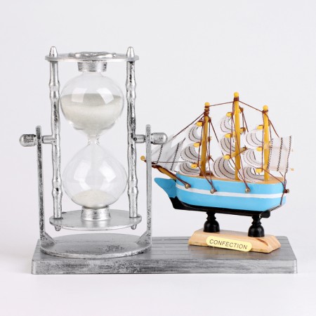 Sanding clock "Frigate", souvenir, 15.5 x 6.5 x 12.5 cm