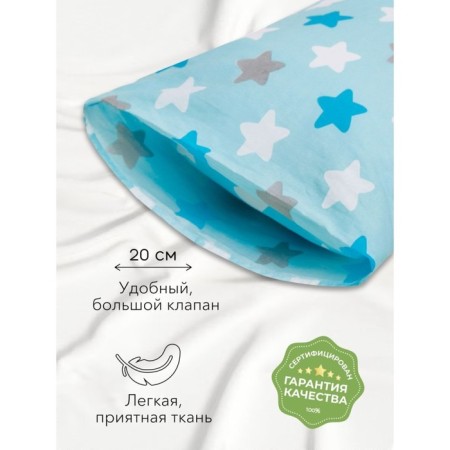 A set of pillowcases "Gingerbread", size 40x60 cm, blue color, 2 pcs.-1