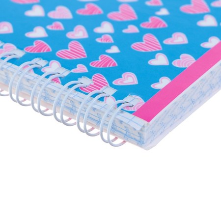 A notebook of 96 sheets in a cage on the crest "Fresh. Hearts", cover coated cardboard, glossy lamination, mix-2