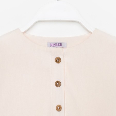Платье для девочки MINAKU: Cotton Collection цвет бежевый, рост 122-7