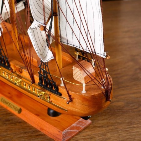 Souvenir medium -sized “Astrilde” ship, light tree, beige sails, 48.5x4x8 cm-5