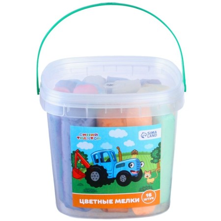 Set of colored crayons Blue Tractor, 16 pieces, 8 colors-7