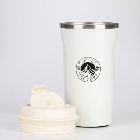 Thermal circle, 500 ml, Original "Master K. Coffee", retains heat 10 hours, white-2