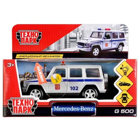 Metal inertial Mercedes-Benxz G-Class “Police” 12 cm, light and sound effects-2