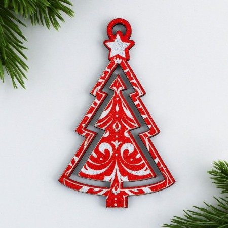 Wooden suspension on the “Christmas tree” substrate 5.7 x 9.2 cm.-2