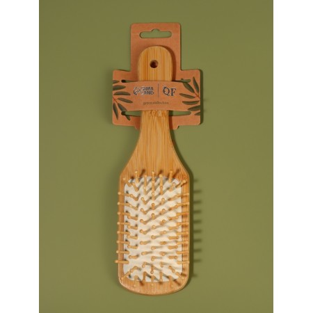 Massage comb 22.5*6.5cm bamboo/rubber white suspension/package QF-3