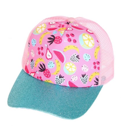 Baby cap for a girl with a grid Fruit, rr. 52-54 cm-6