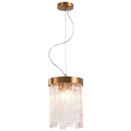 Suspended Frostyle 2XE14 40W lamp, size 20x20x31-70 cm, bronze color-2