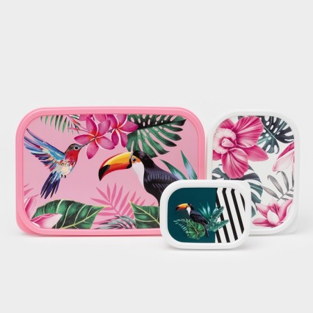 A set of containers of food shares “Tropics”, 3 pcs: 150 ml, 500 ml, 1.2 l, rectangular-1
