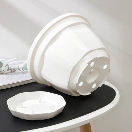 Pot with the pallet "Nika", 4 l, white color-1