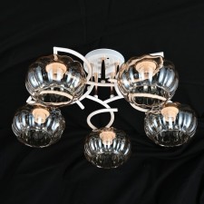 Lamp Ceiling Economy Service 10079/5wt+FGD TeA, 5x60W, E27, 25x54x54 cm, white color