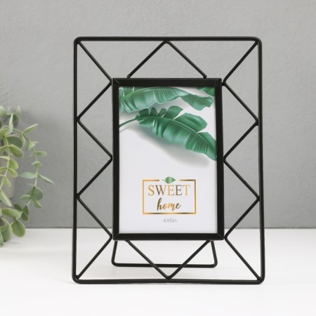 Photo frame Metal in 1 photo 10x15 cm "Loft. Triangles" black 18x1x22 cm