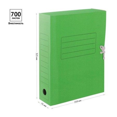 Archive folder with Calligrata ties, microhofrocard, 70 mm, up to 700 l, green-1