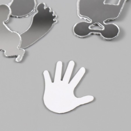 Decor for creativity plastic mirror "Birth of a child" set 6 pcs-2