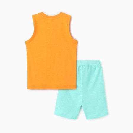 Set for a boy (T -shirt/shorts), ocher/menthol color, height 92 cm-3