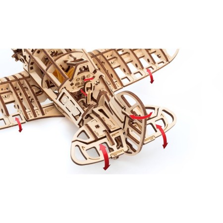 Wooden Model 3D, Ewa, Airplane with a motor-3