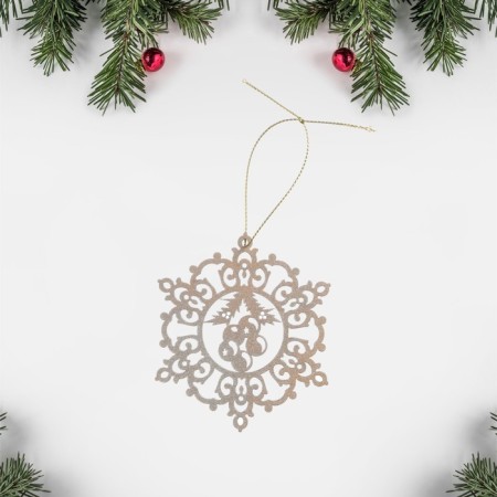 Wooden postcard "Merry Christmas and New Year! - 2" Snowflake 8.2 x 11.5-2