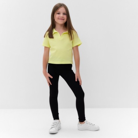 Leggings for girls, black color, height 128 cm-1