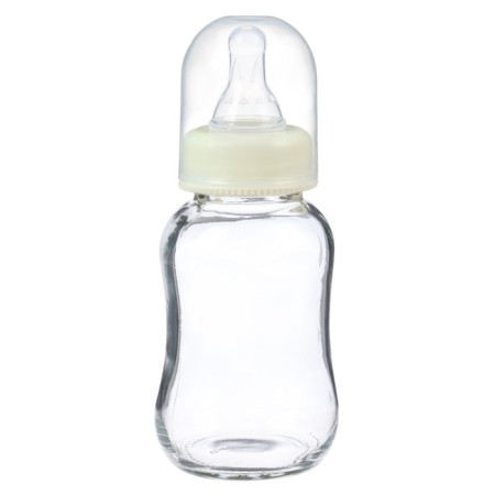 A bottle for feeding, classic throat, glass, slow flow, from 6 months, 150 ml., Mix color-5