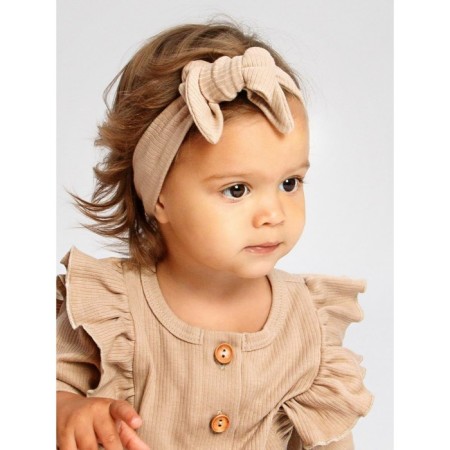 Children's overalls with ruffles fashion, height 68 cm, beige color-3