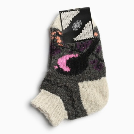 Women's woolen socks shortened, gray color, size 25-6