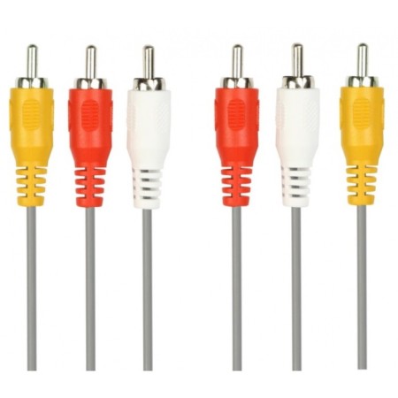 Audio/video cable Smartbuy, 3xrca (M) -3xrca (M), 5 m, gray