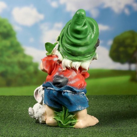 Garden figure "Dwarf with a hare and carrot" 46cm mix-1